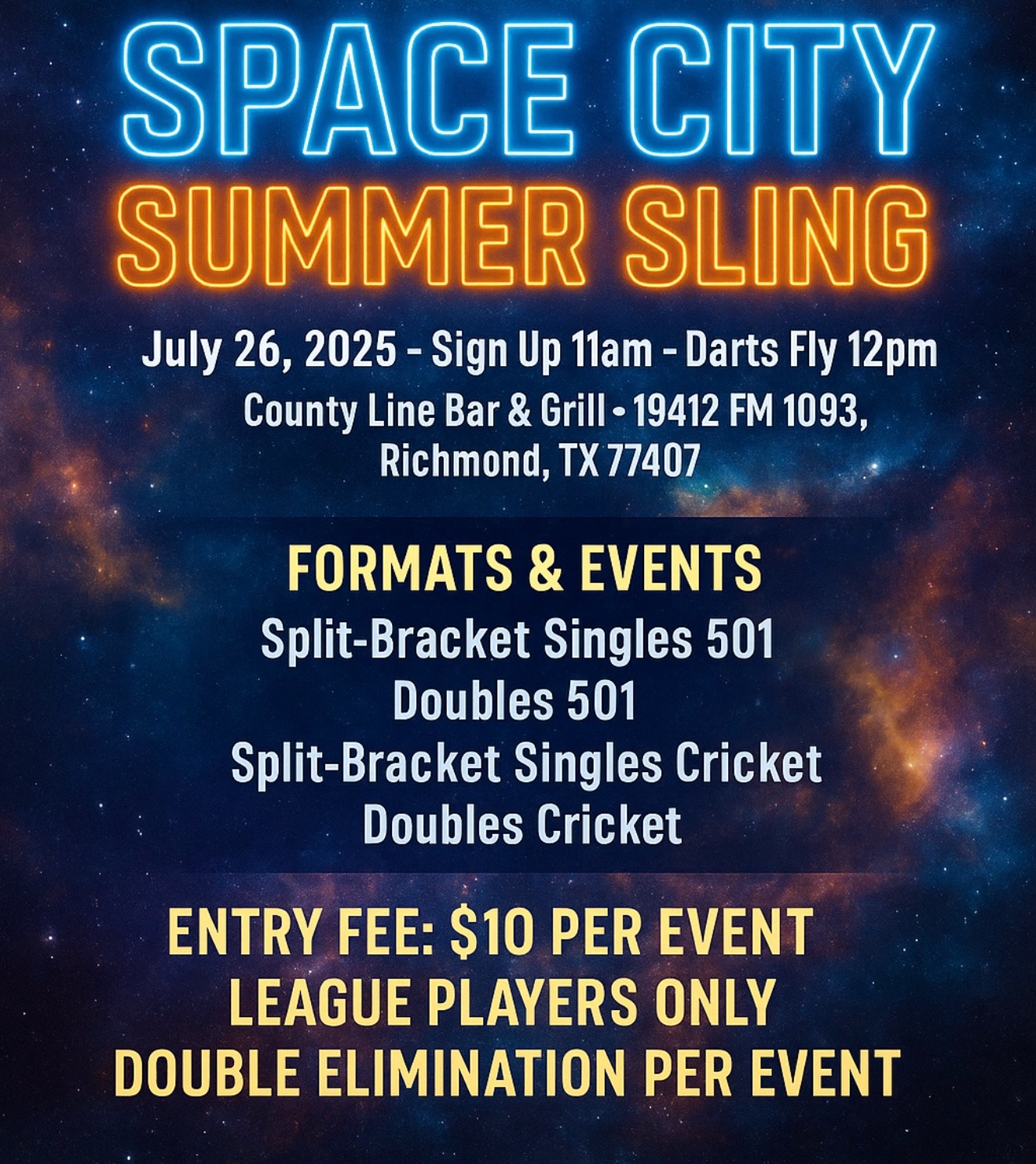 Original event artwork for Oche Wars — Summer Sling
